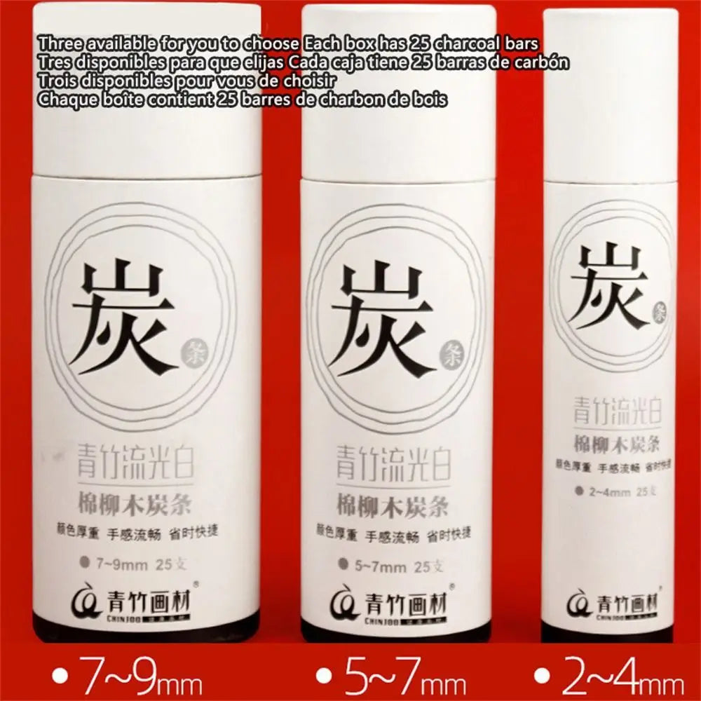 Black Color Charcoal Sticks Vine Charcoal Strong Color Charcoal Bars Comfortable Feel Willow Charcoal Drawing Charcoal Pencils