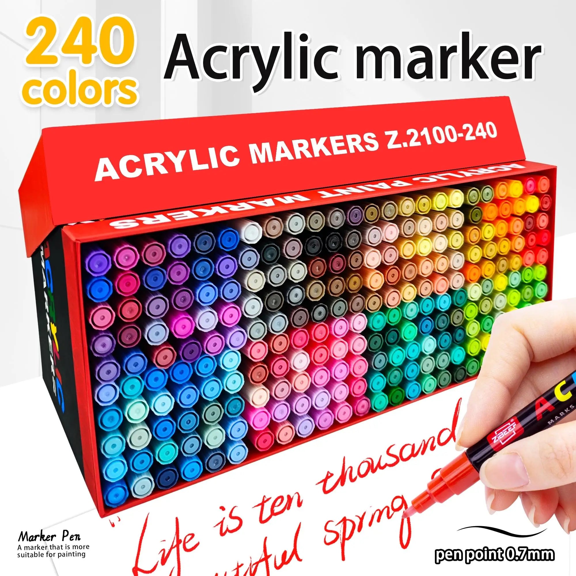 36-240 Acrylic Paint Markers, Waterproof and Highly Saturated, Are Suitable for DIY Art Supplies for Painting on Wood, Metal, Plastic, Fabric, Glass, and Ceramics