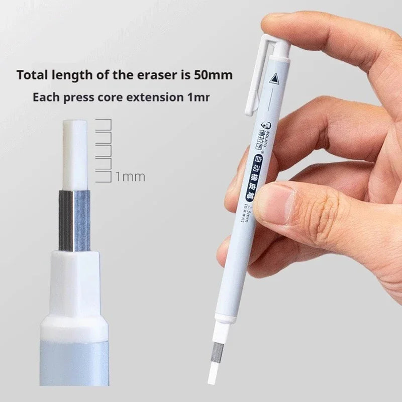 Eraser Pen Automatic Pencil Rubber Refillable Pen High Precision Sketching Drawing Correction Painting Erasers Art Supplies