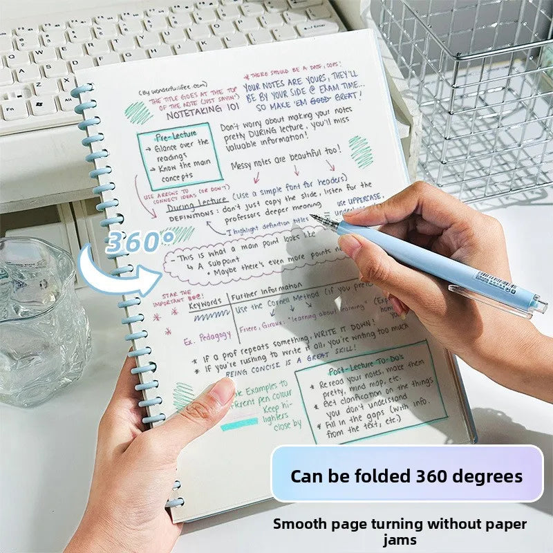 Macaron Loose Leaf Notebook 60 Sheets Detachable Coil Binder A4/A5/B5 Replaceable Journal for School