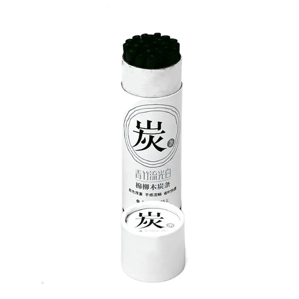 Black Color Charcoal Sticks Vine Charcoal Strong Color Charcoal Bars Comfortable Feel Willow Charcoal Drawing Charcoal Pencils