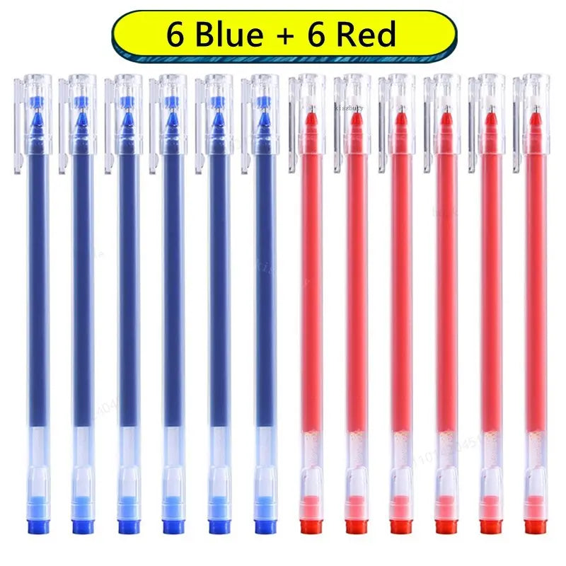 12 PCS Large capacity 0.5mm Gel pens no refill Stationery Smooth writing Fast dry ballpoint pen for school&office Supplies