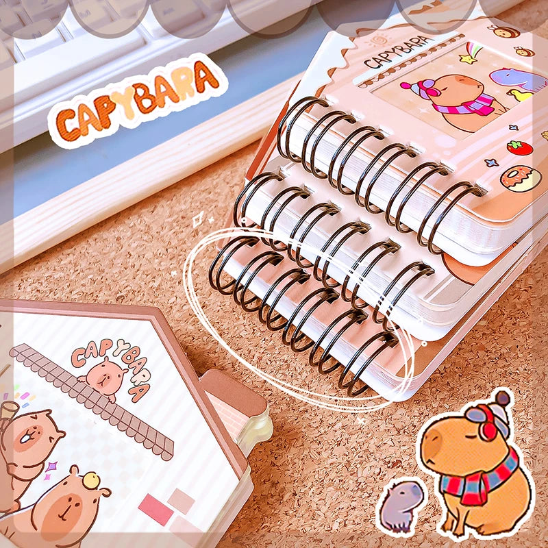 kawaii Stationery office supplies Portable mini notebook cute capybara journal Diary school notebooks for kid Notepads for notes