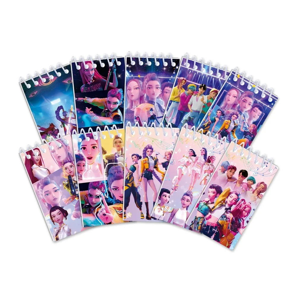 Cute Anime cartoon Notebook  Binder Anime Pattern Stationery Supplies Back To School Gifts 10*6cm