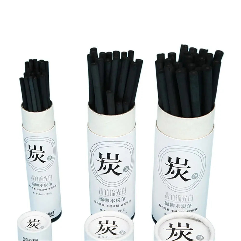 Black Color Charcoal Sticks Vine Charcoal Strong Color Charcoal Bars Comfortable Feel Willow Charcoal Drawing Charcoal Pencils