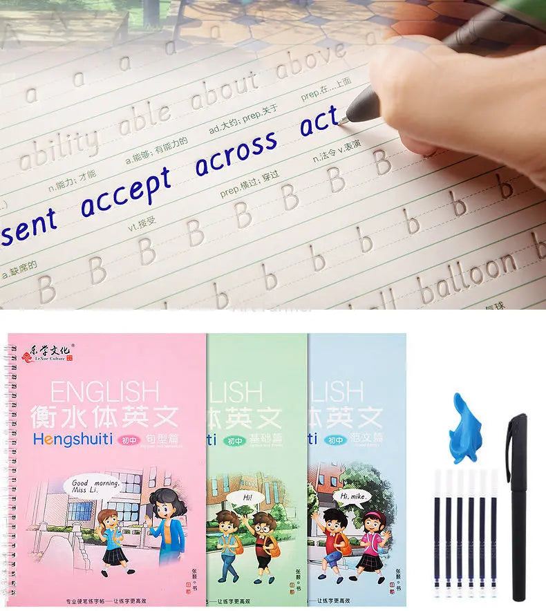Students Practice Copybooks Learn English Composition Writing Handwriting Practice Book Hengshui Calligraphy Book 3D Reusable