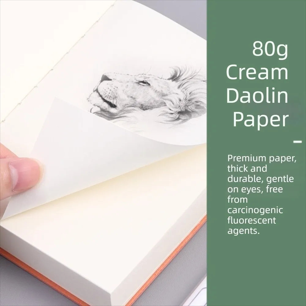 720 Page Blank Inner Notebook Synthetic Soft Minimalist Drawing Book Leather Surface Fresh Ultra Thick Notebook School Supplies