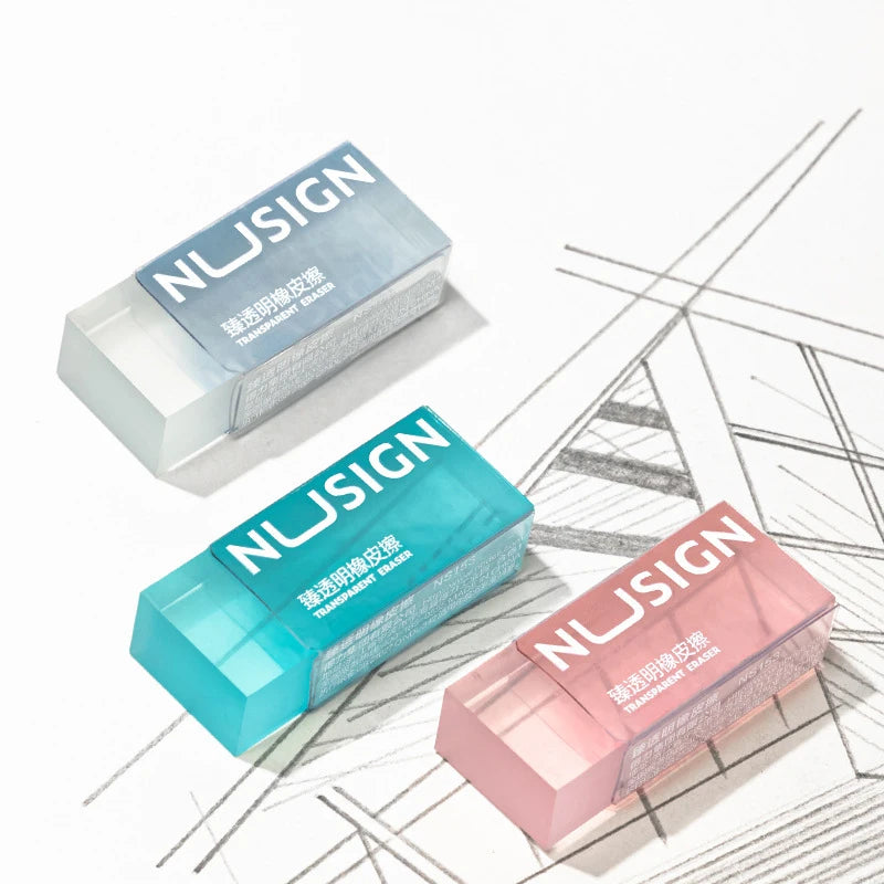 Transparent Eraser Ins Simplicity Solid Color Eraser Wipe Clean Eraser Rubber Soft Erasers Lovely Student Stationery Supplies