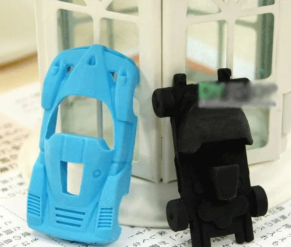 4 Pcs Cute and Creative Car Erasers for Children's Back To School Learning Supplies Kawaii Stationery