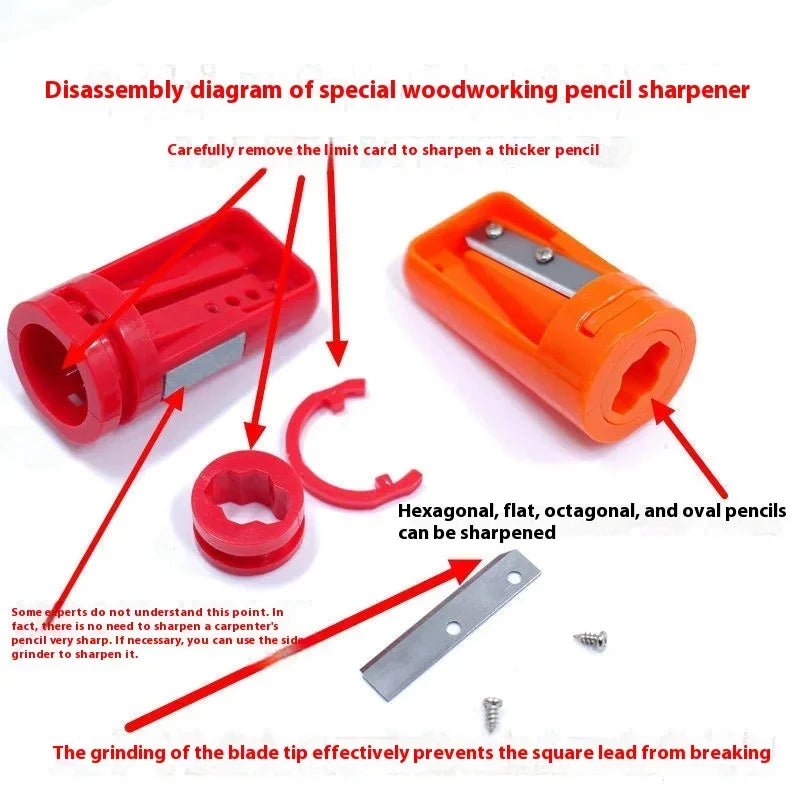 1/5 Pcs Woodwork Carpenter Pencil Sharpener Cutter Shaver Narrow Sharpening Tool For Woodworking Hand Tools Pencil Sharpener