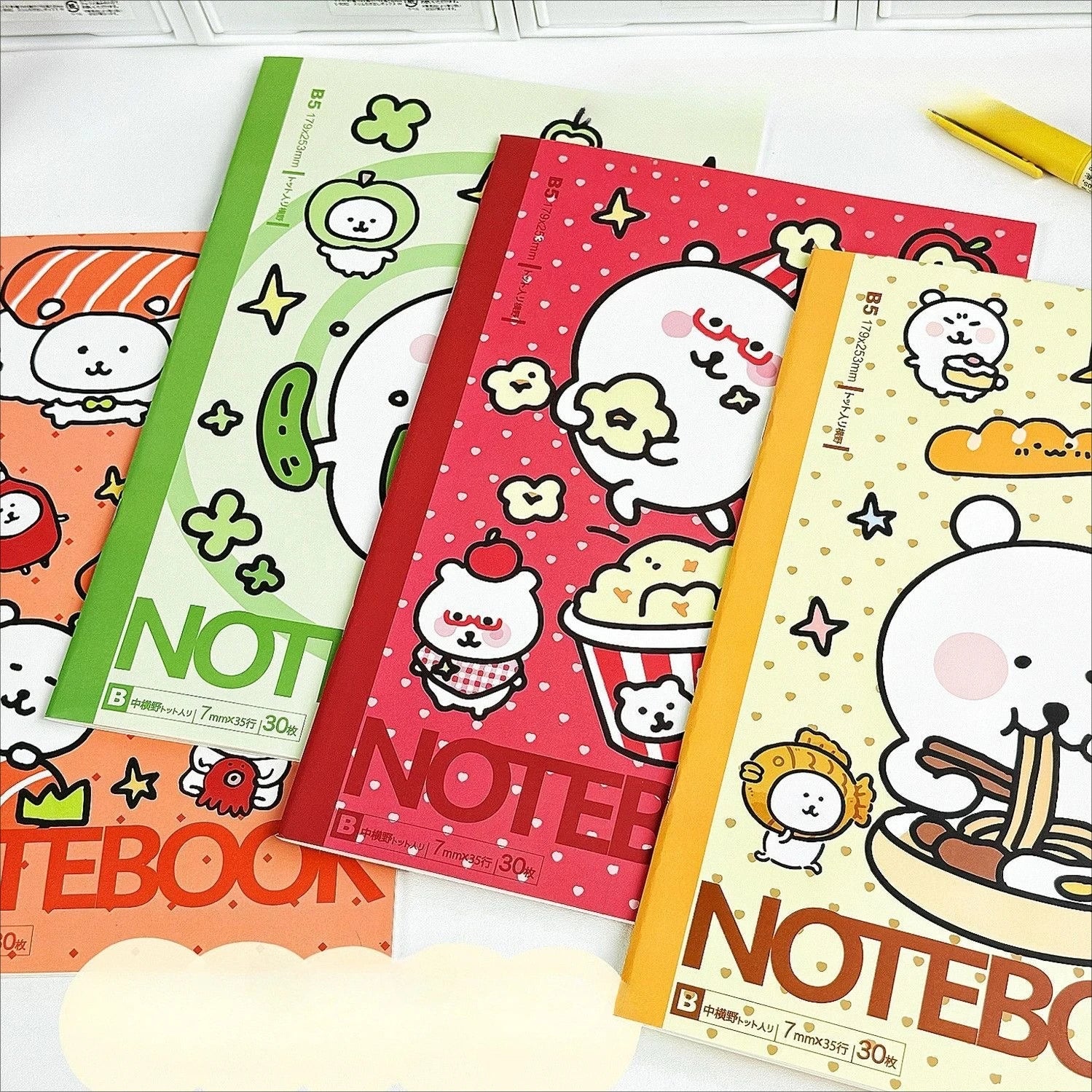 Joke Bear Notebook Cartoon Pattern Diary Book for Students Durable Handwriting Notebook with Horizontal Lines for Note-Taking