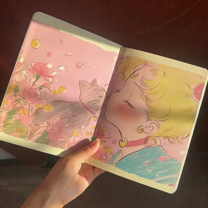 Beautiful Girl In Spring, Leather Notebook, Cute And Sweet Diary, Colorful Inner Pages, Dreamy Notebook, Student Record