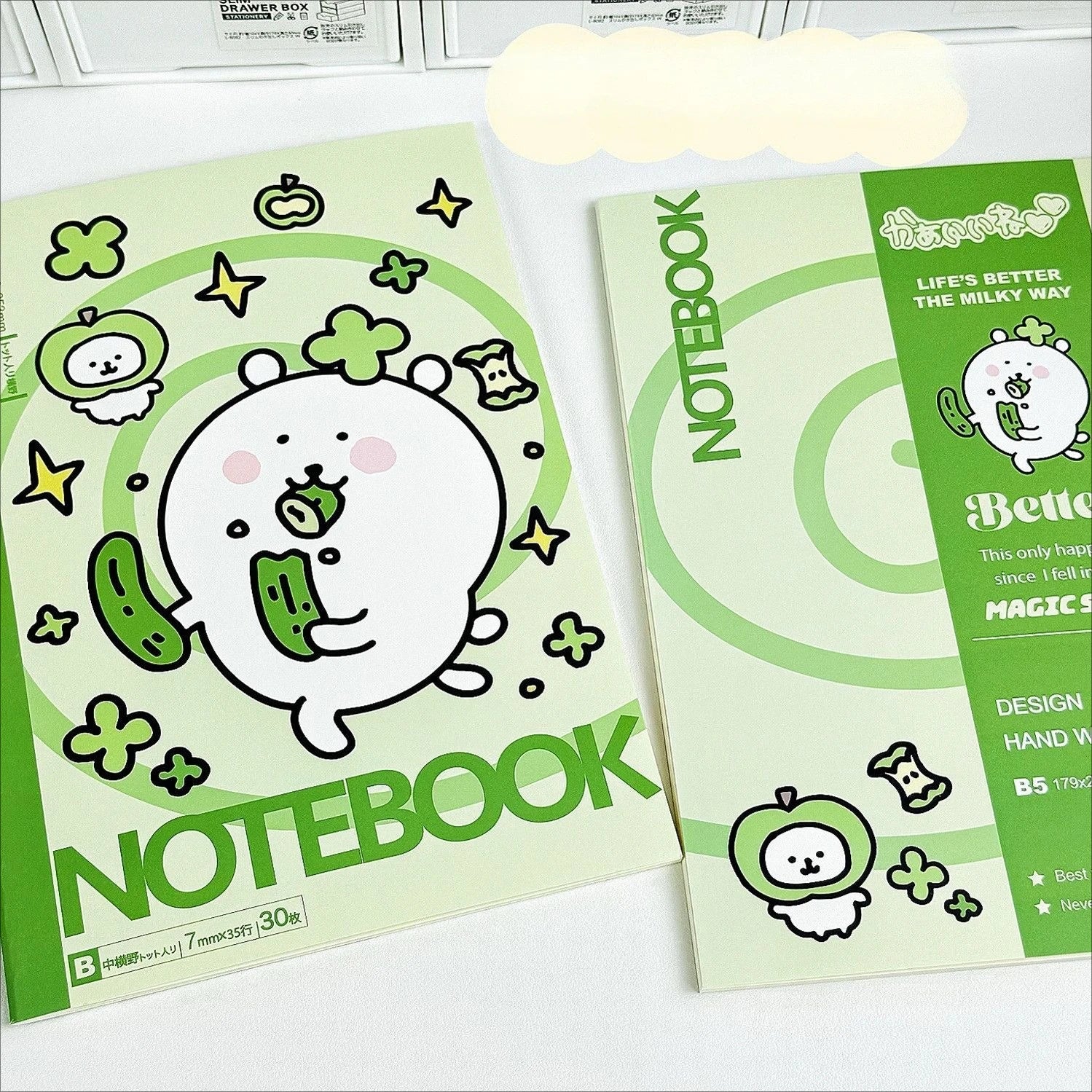 Joke Bear Notebook Cartoon Pattern Diary Book for Students Durable Handwriting Notebook with Horizontal Lines for Note-Taking