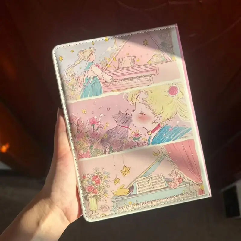 Beautiful Girl In Spring, Leather Notebook, Cute And Sweet Diary, Colorful Inner Pages, Dreamy Notebook, Student Record