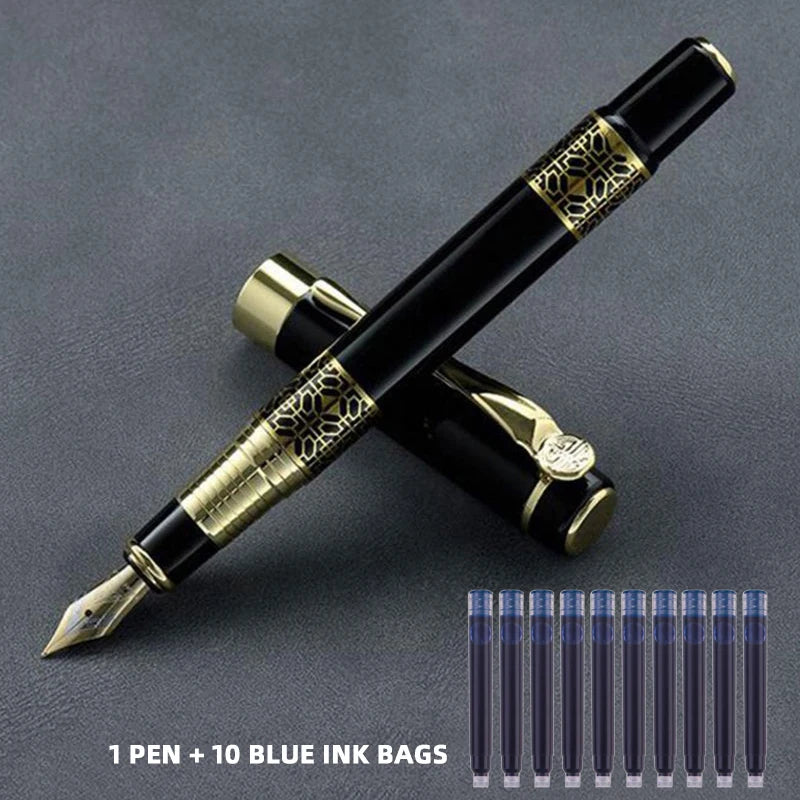 Metal Wood Grain Fountain Pen School Supplies Pens Student for Ballpoint Pen Stationery Supplies Fountain Pen High Quality