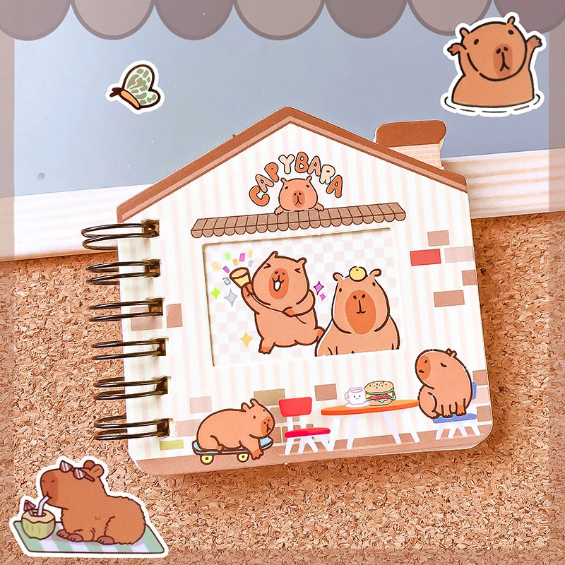 kawaii Stationery office supplies Portable mini notebook cute capybara journal Diary school notebooks for kid Notepads for notes