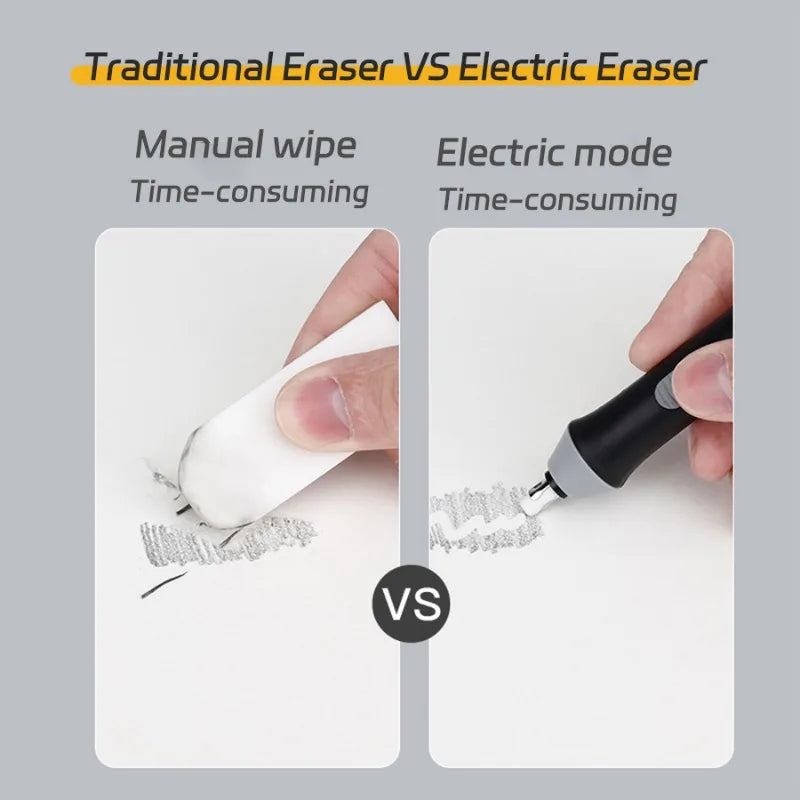 Electric Erasers Less Rubber Crumb Thick/Thin Rubber can be Changed Simple Korean Stationery Safe and Efficient School Supplies