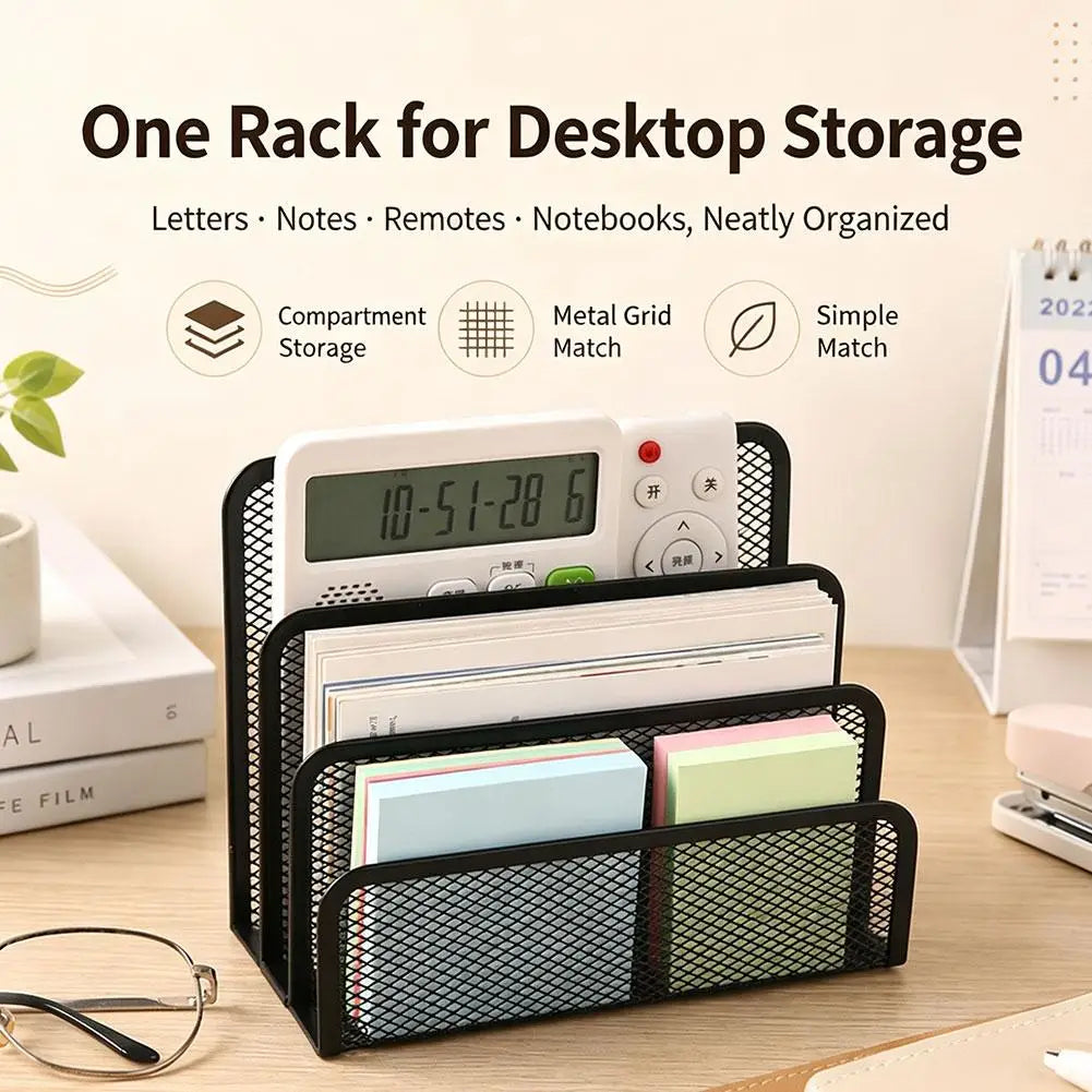 Desk Organizer Small File Holders Letter Organizer Metal Mesh Document/Filing/Folders/Paper Organizer for Desktop