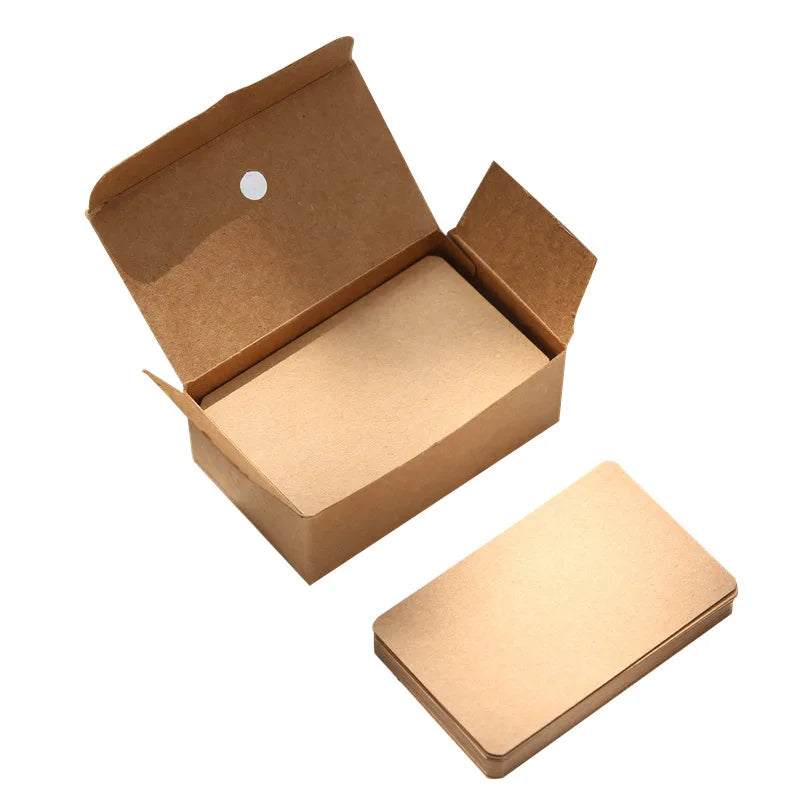 1pack （100pcs）Blank cardstock handwritten English words white hard cardstock small message portable memory card