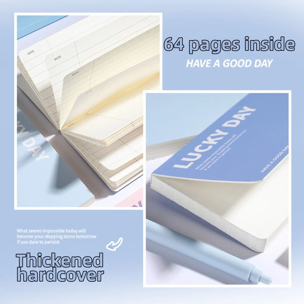 64 Pages Mini Notebook Hard Cover Horizontal Diary Book Flip Up Pocket Notebook