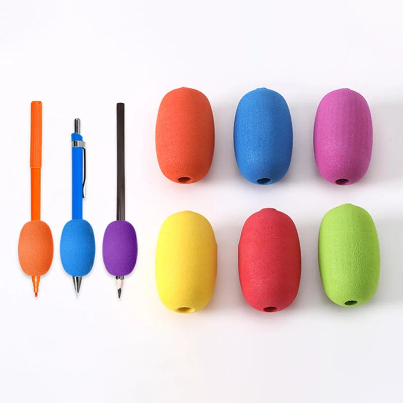 3/6pcs Soft Foam Grips For Pens And Pencils, Writing Practice Pencil Holder Cushion Grip For Handwriting Drawing Ergonomic