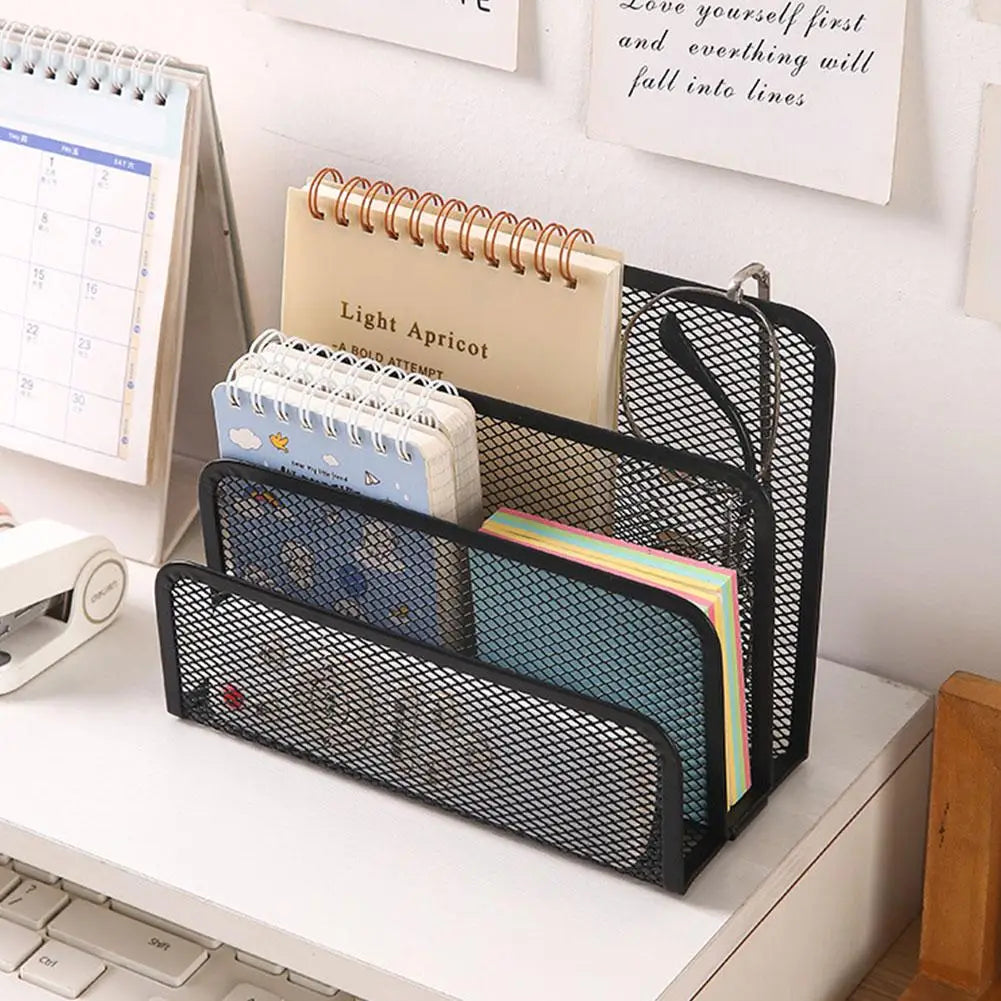 Desk Organizer Small File Holders Letter Organizer Metal Mesh Document/Filing/Folders/Paper Organizer for Desktop