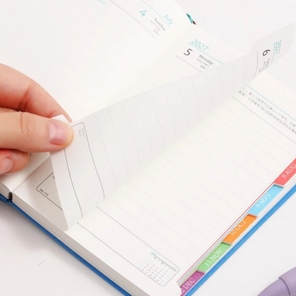 Composition Notebook Portable 2027 Planner 400 Pages Notebook Pocket Schedule Book Hardcover Notepad Self-Discipline