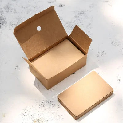1pack （100pcs）Blank cardstock handwritten English words white hard cardstock small message portable memory card
