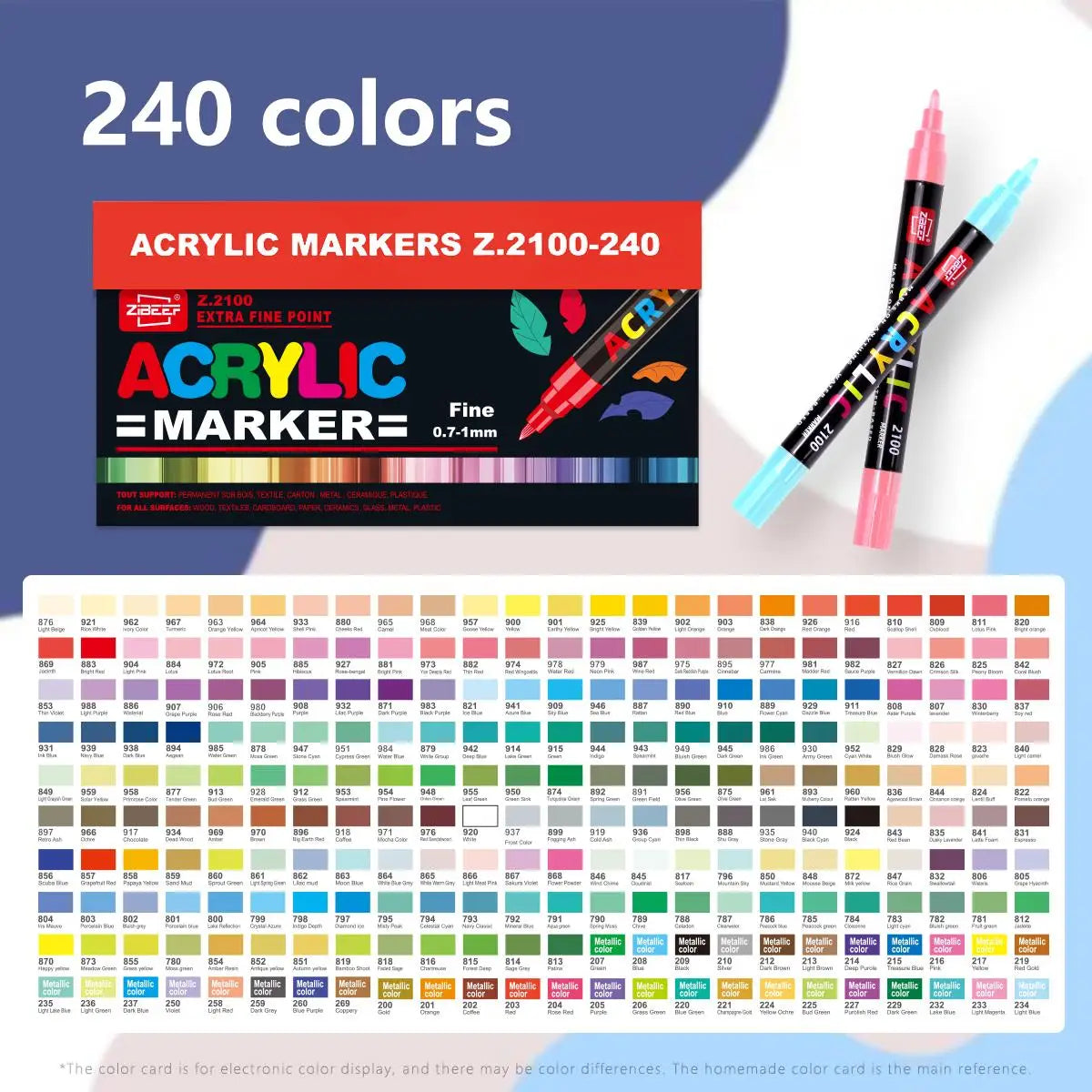 36-240 Acrylic Paint Markers, Waterproof and Highly Saturated, Are Suitable for DIY Art Supplies for Painting on Wood, Metal, Plastic, Fabric, Glass, and Ceramics