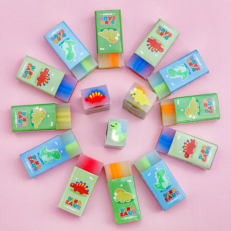 Dinosaur Erasers for Kids Clean Bulk Classroom Prizes Student Awards Teacher Party Supplies 3/6/12/18 Pcs