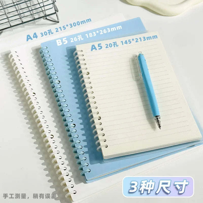Macaron Loose Leaf Notebook 60 Sheets Detachable Coil Binder A4/A5/B5 Replaceable Journal for School
