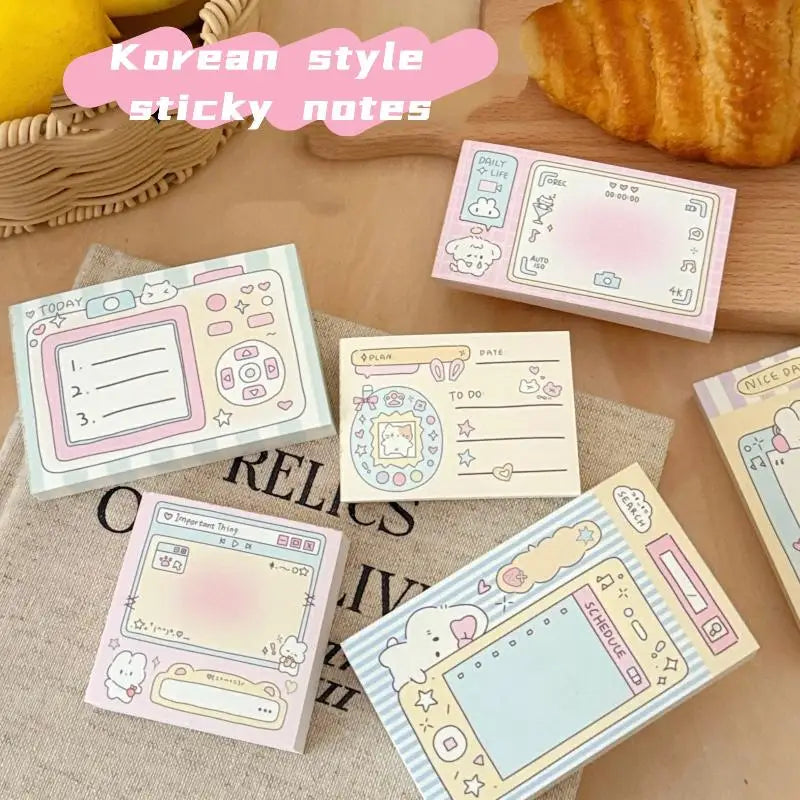 Memo Pad Notebook 100 Sheets Non Adhesive Cute Handwritten Notes for Meeting School Exam Preparation