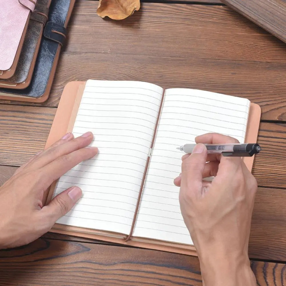 Vintage Portable Leather Notebook Stationery Hand Ledger Diary Book Hardcover Exquisite Notepad School