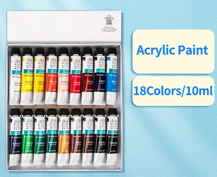 WINSOR&NEWTON Acrylic Paint Set 12/36 Colors Craft Paint for Fabric/Clothing/Nail/Canvas/Rock Painting Drawing Set Art Supplies