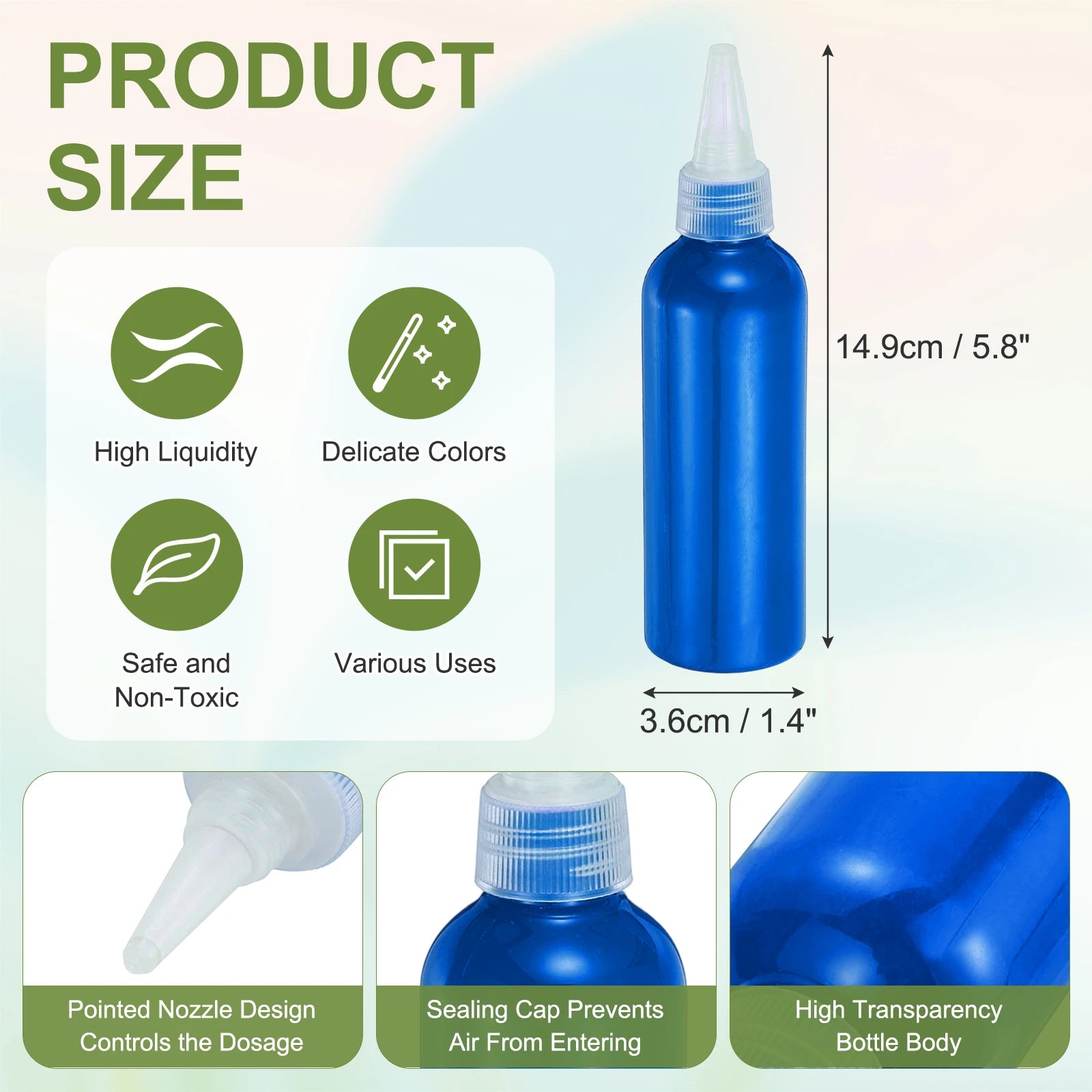 Acrylic Ink 100ml/3.4oz High Flow Fast Drying Professional Colors Acrylic Paint Ink for Painting Canvas Wood Rocks Craft Drawing