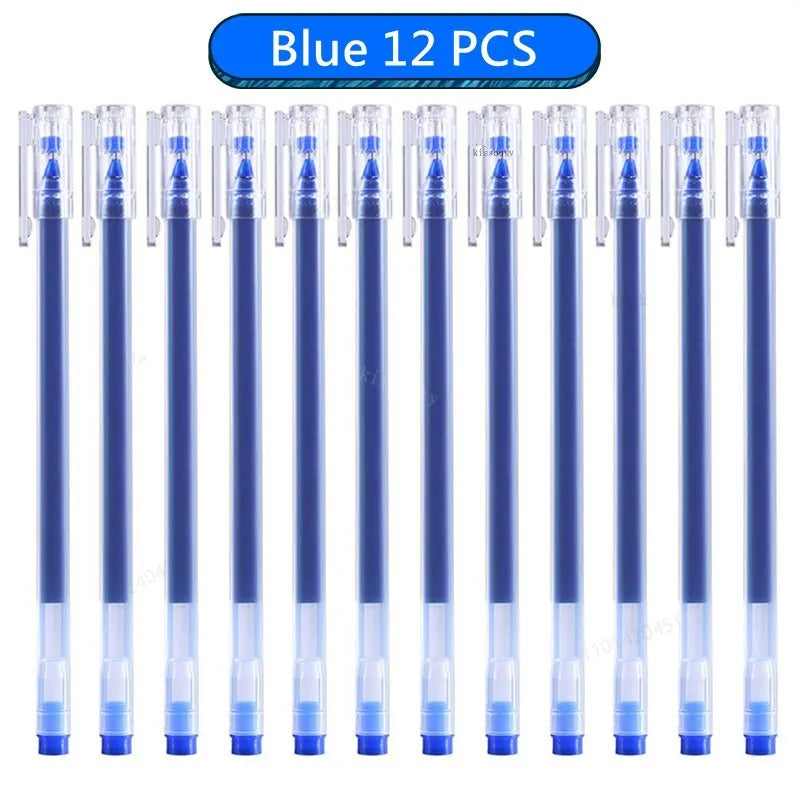12 PCS Large capacity 0.5mm Gel pens no refill Stationery Smooth writing Fast dry ballpoint pen for school&office Supplies