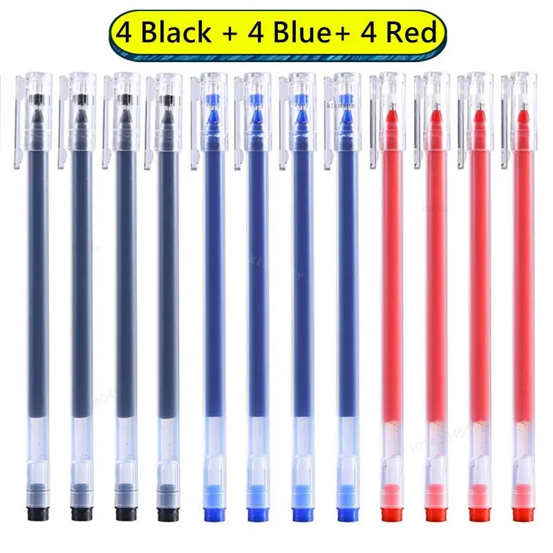 12 PCS Large capacity 0.5mm Gel pens no refill Stationery Smooth writing Fast dry ballpoint pen for school&office Supplies