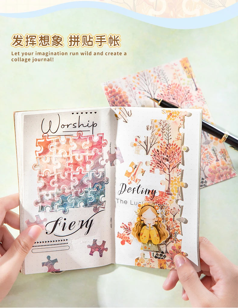 Journal GO 5pcs Piecing Together Fun Stickers Creative Decor Scrapbooking Diary Album Collage Junk Journal Material