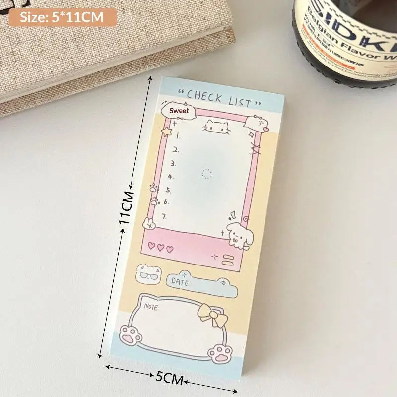Memo Pad Notebook 100 Sheets Non Adhesive Cute Handwritten Notes for Meeting School Exam Preparation