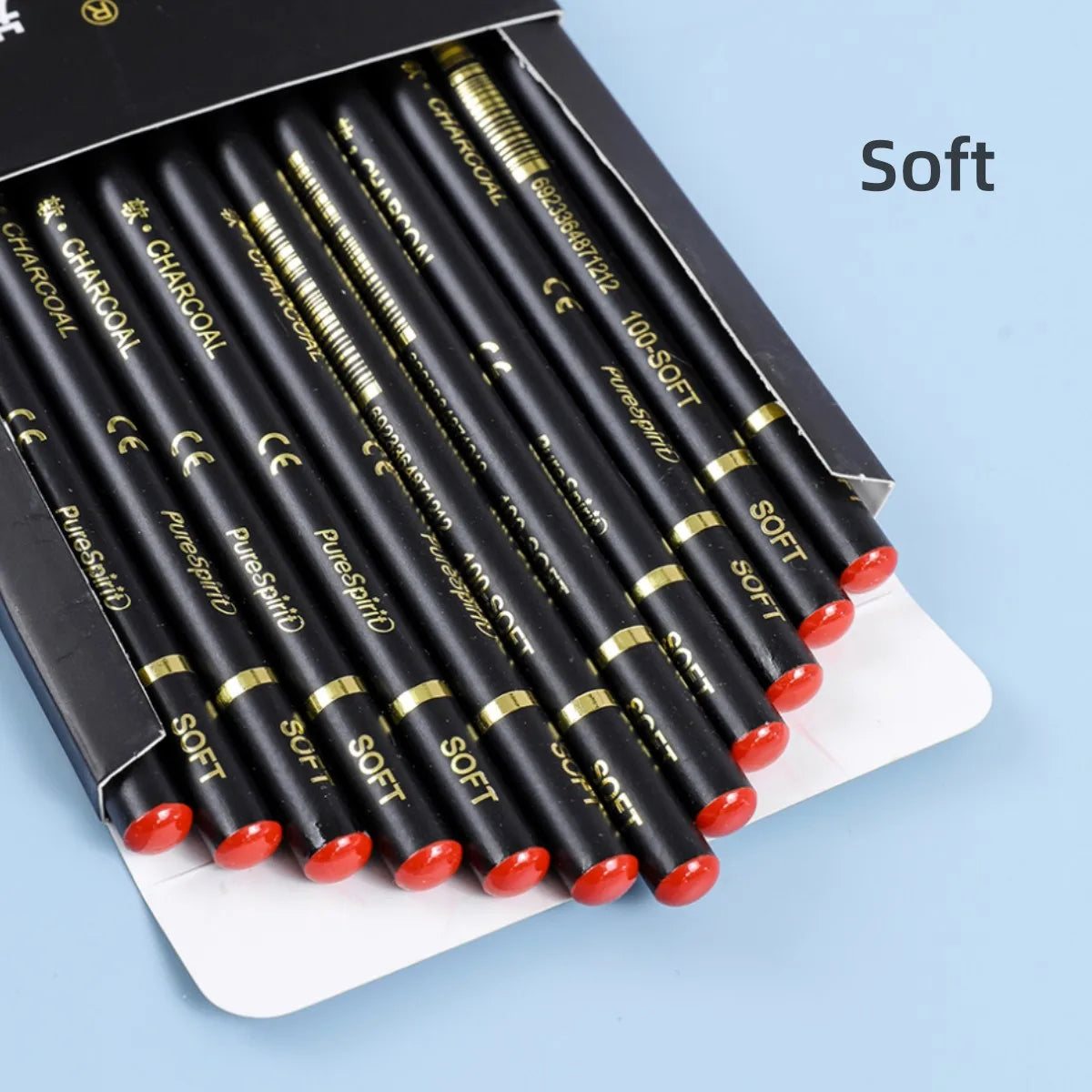 12PCS Professional Charcoal Pencils for Drawing, Sketching, Shading, Artist Pencils for Beginners & Artists