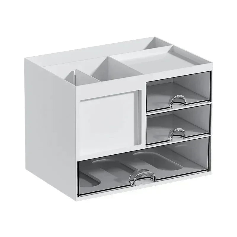 Desk Organizer with 2 Drawers, Plastic Cosmetic Storage, Desktop Organizer Set, Pencil Holder, Perfect for Storage WORLDKPI