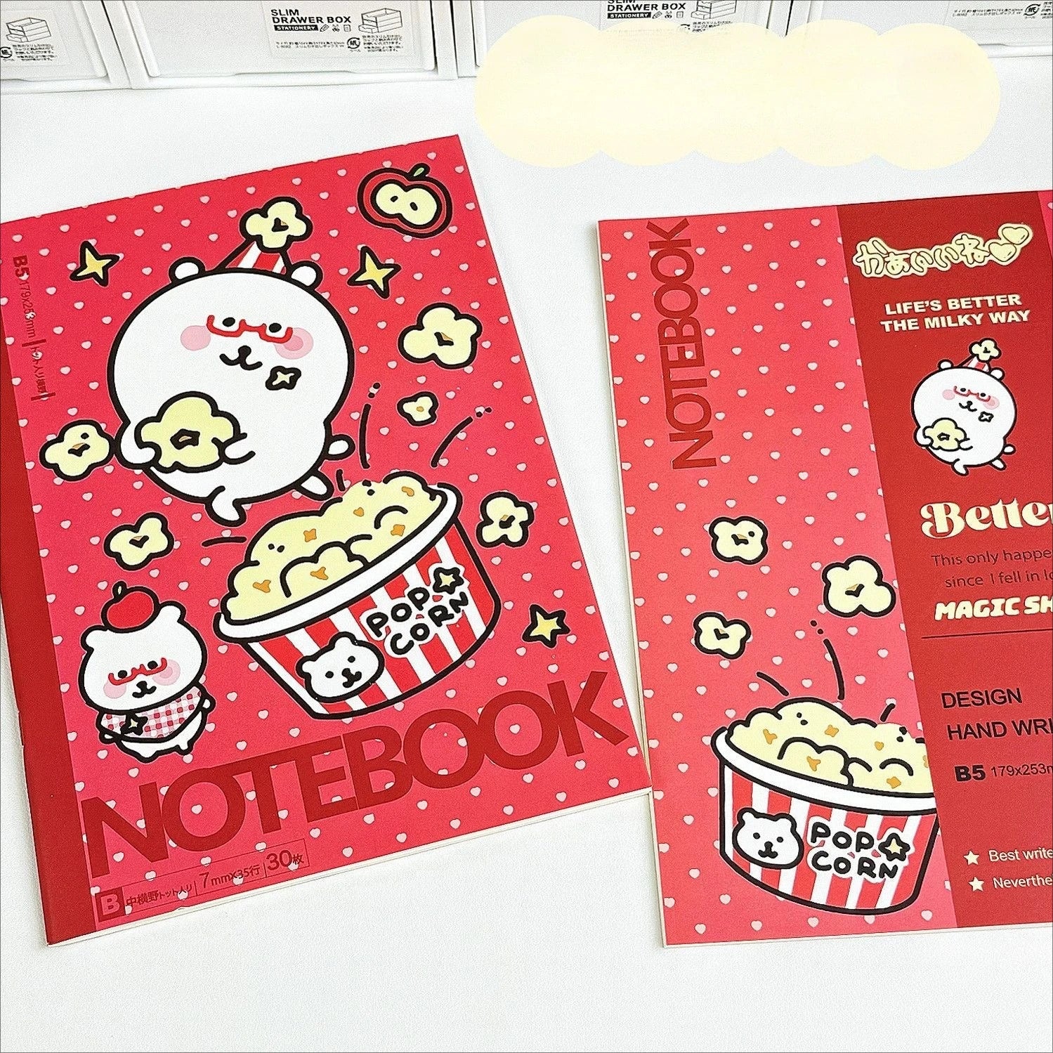 Joke Bear Notebook Cartoon Pattern Diary Book for Students Durable Handwriting Notebook with Horizontal Lines for Note-Taking