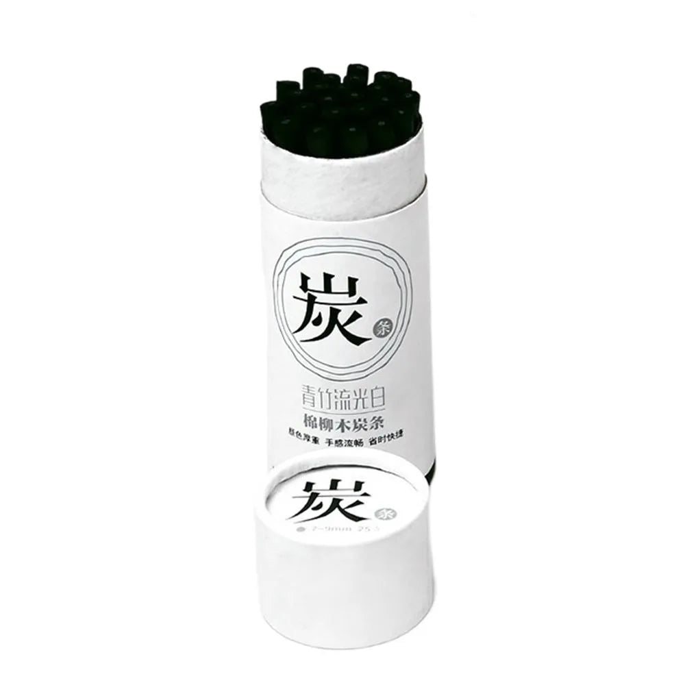 Black Color Charcoal Sticks Vine Charcoal Strong Color Charcoal Bars Comfortable Feel Willow Charcoal Drawing Charcoal Pencils