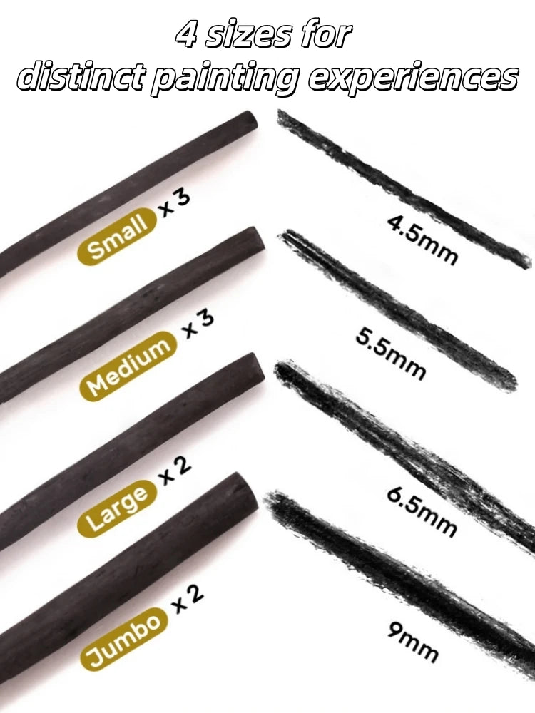 10pcs Willow Charcoal Sticks Charcoal Pencil for Sketching Sketch Charcoal Stick Charcoal Drawing Sticks for Fine Art Students