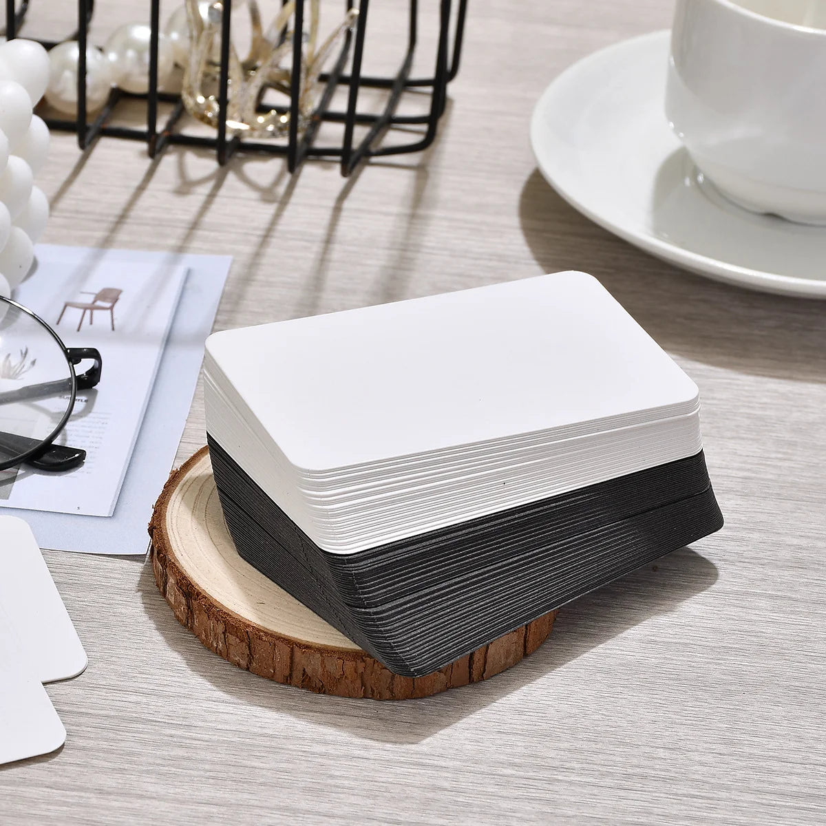 Blank Flash Cards 50/100PCS, DIY White Cardstock Postcards for Graffiti Bookmarks, Message Note Index Cards