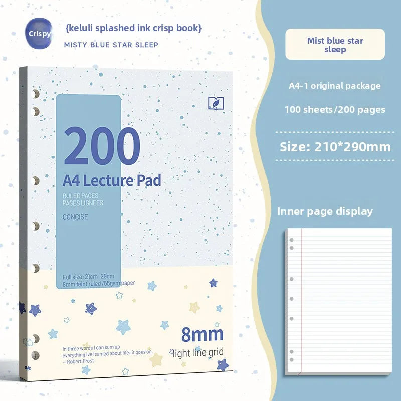 Thickened Loose Leaf Notebook A5 Horizontal Ruled Journal Diary Vintage Retro American Style Office School Writing Notepad