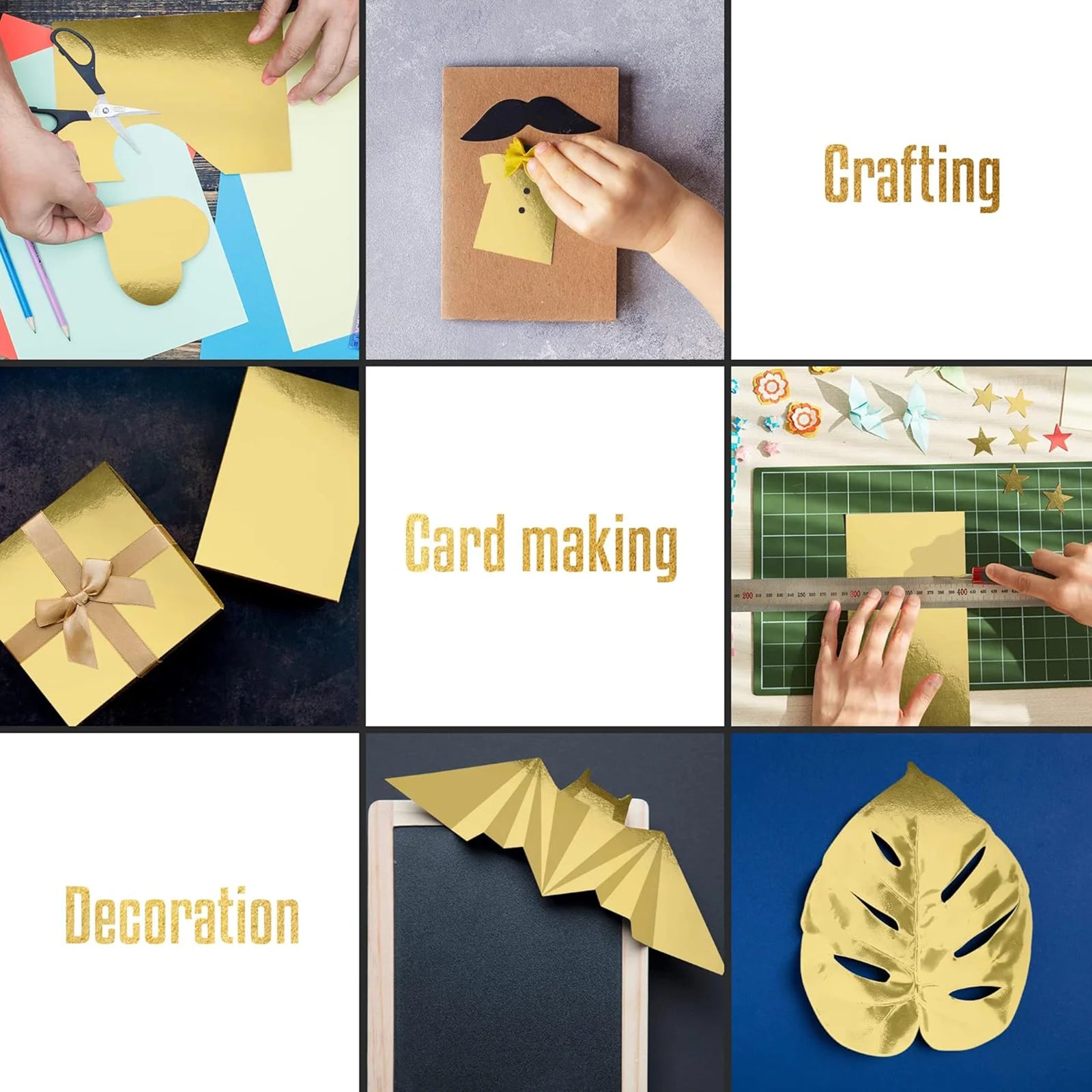 10/20 Pcs A4 Shiny Cardstock Gold Foil Mirror Paper 250gsm/92lb Golden Cardstock For DIY Projects Crafts Weddings Card Making