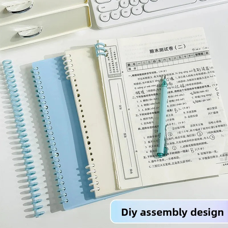 Macaron Loose Leaf Notebook 60 Sheets Detachable Coil Binder A4/A5/B5 Replaceable Journal for School