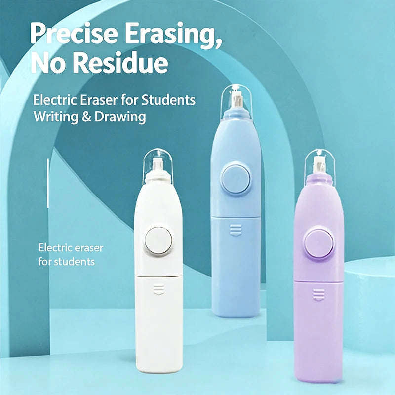 Electric Eraser Pencil Drawing Mechanical Cute Kneaded Erasers for Kids Student School Office Supplies Rubber Pencil Eraser