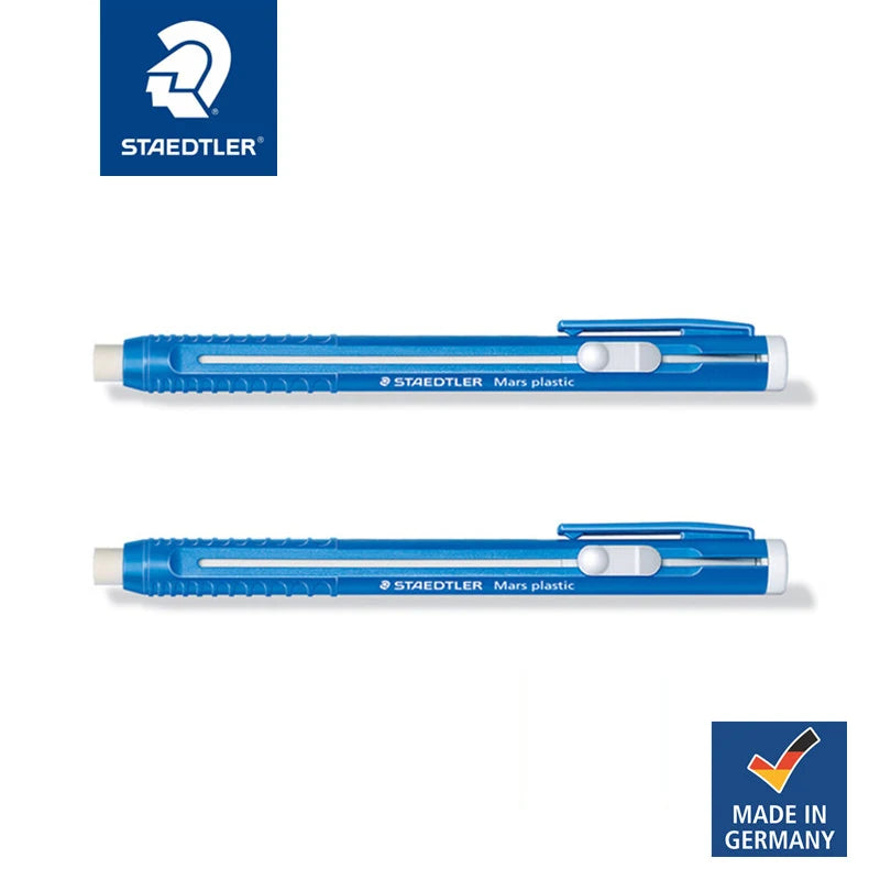 STAEDTLER Mars Plastic Eraser Pen with Refillable Holder,Smudge-Free & Tear-Free Precision, Retractable Design with Clip, Blue